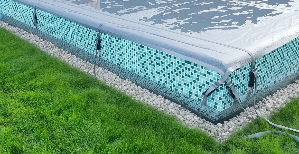 Покрывало для бассейна под снегом — защита зимой в Ростове-на-Дону